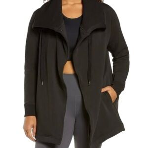 Zella Amazing Cozy Crossover Wrap Jacket, Charcoal size XS